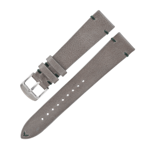 Watch Straps Leather strap grey „Limited Edition Grün“
